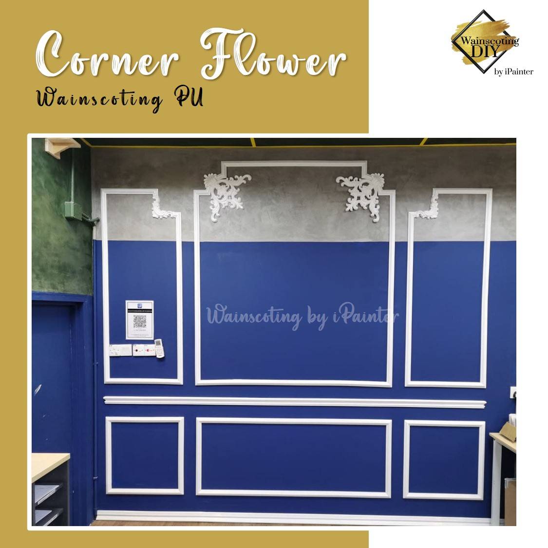 PU Wainscoting Corner Flower